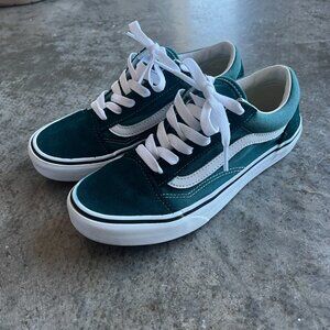 Vans Old Skool Teal Green Suede Low Top Sneakers